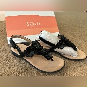 Nib Soul Naturalizer Floral black sandals